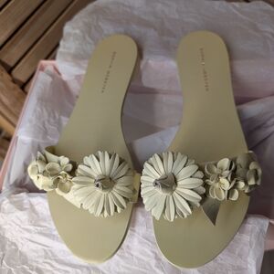 Sophia Webster Lilico Slide Pastel Yellow Floral